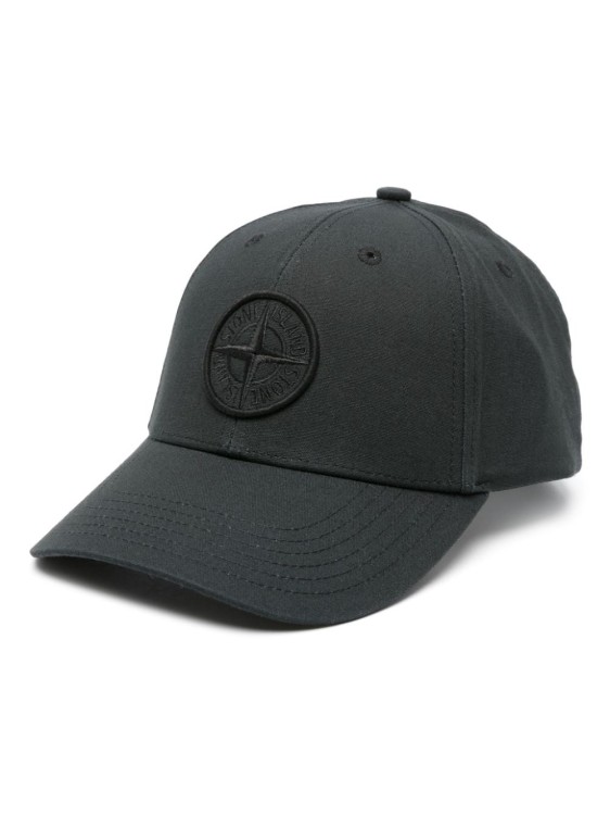 Shop Stone Island Embroidered-logo Cotton Cap In Black