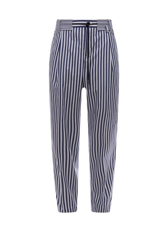Shop Sacai Striped Cotton Trouser In Grey