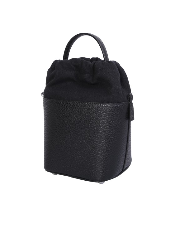 Shop Maison Margiela Black Bucket Bag In Neutrals