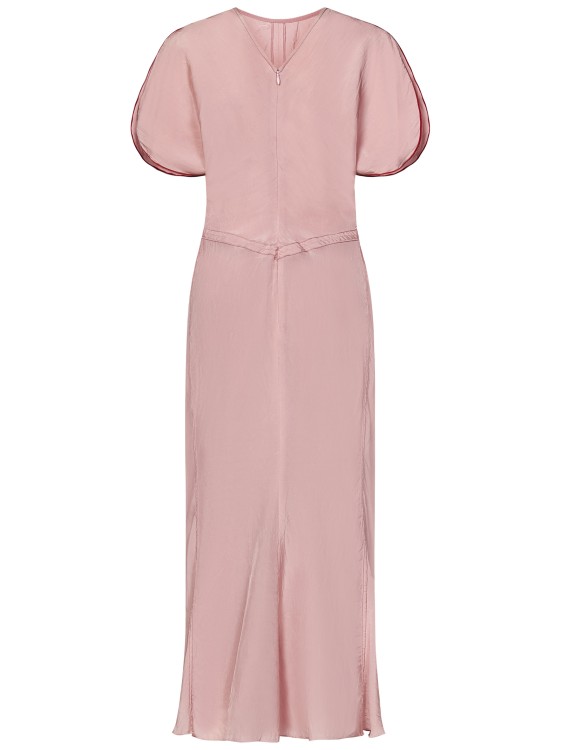 Shop Victoria Beckham Gathered Waist Midi Dress In Pink