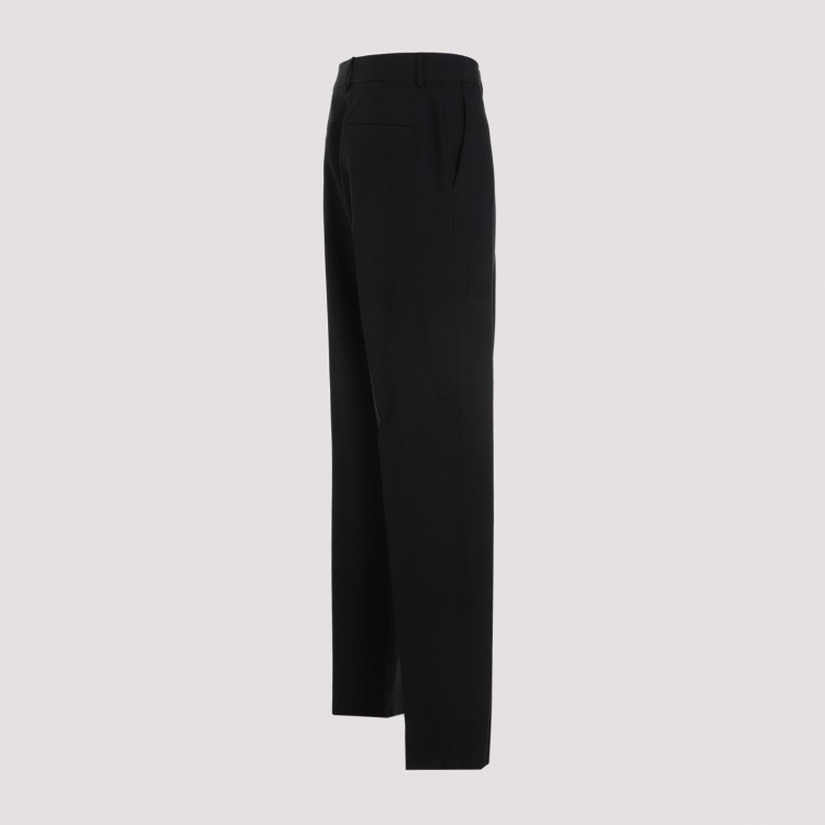 Shop Valentino Black Virgin Wool Dry Tailoring Pants