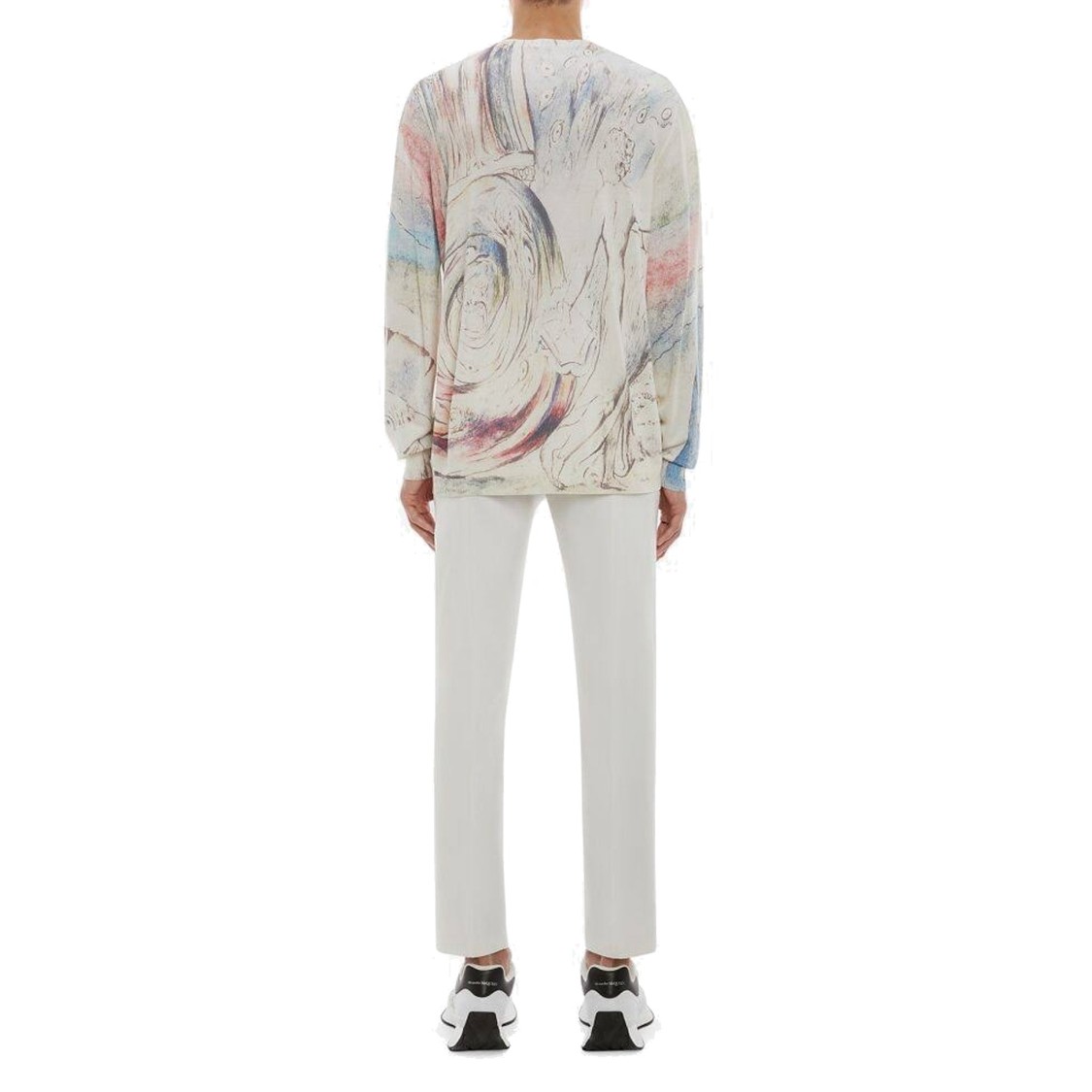 Alexander Mcqueen William Blake Dante Print Pullover Men In White