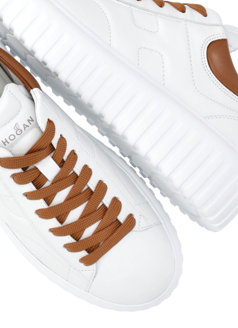 Shop Hogan H-stripes Sneakers In White