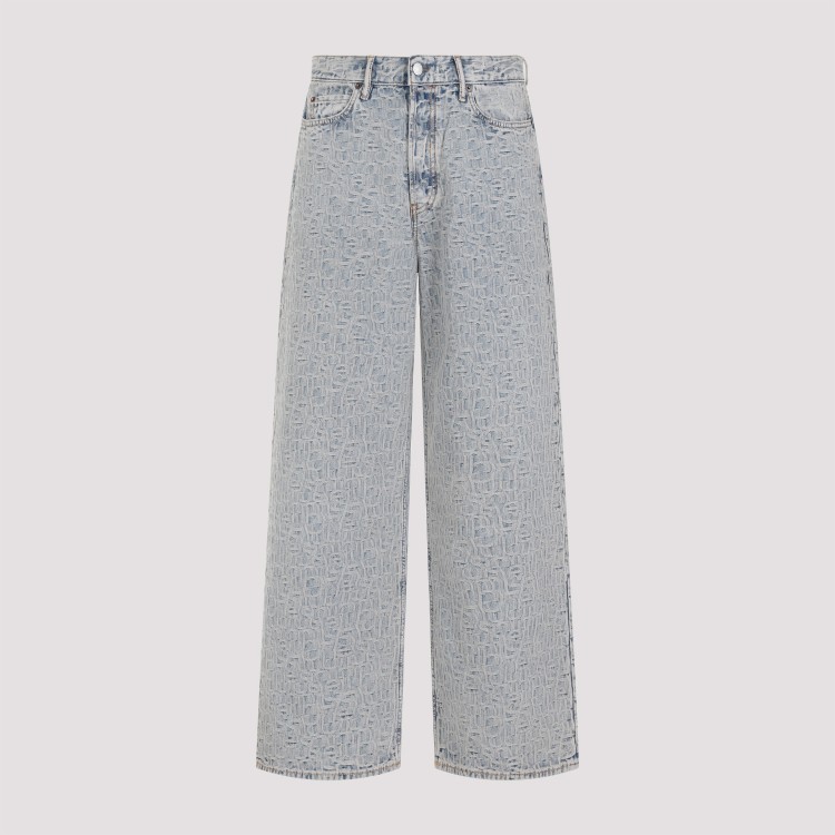 Shop Acne Studios 1981m Blue Beige Cotton Jeans In Grey