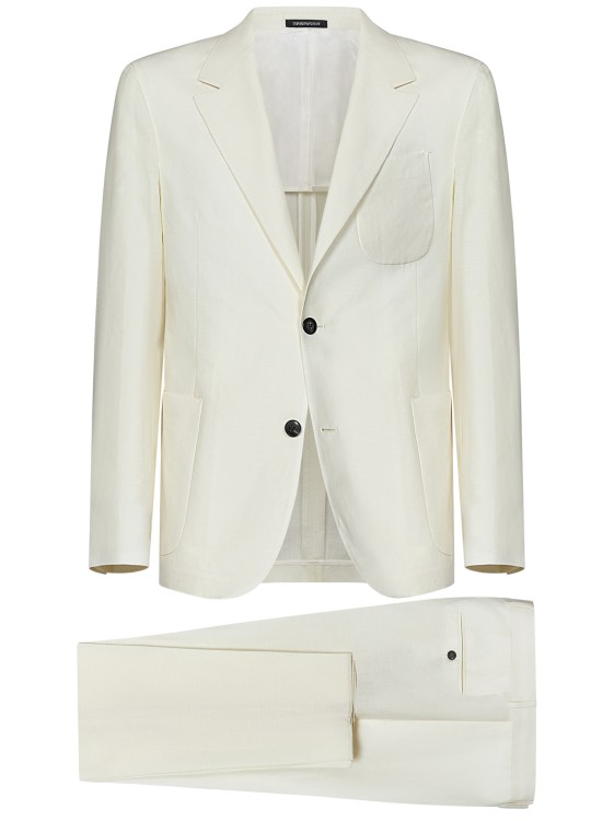 Shop Emporio Armani Ivory-colored Suit In White