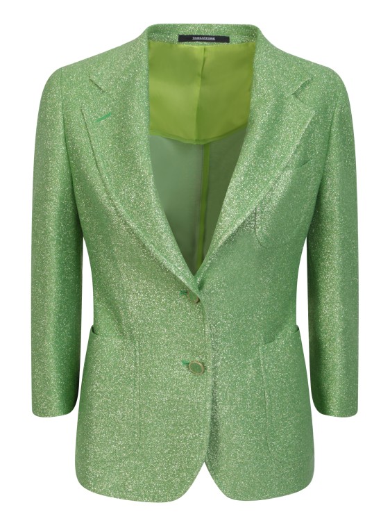 Tagliatore Glitter-detail Single-breasted Blazer In Green