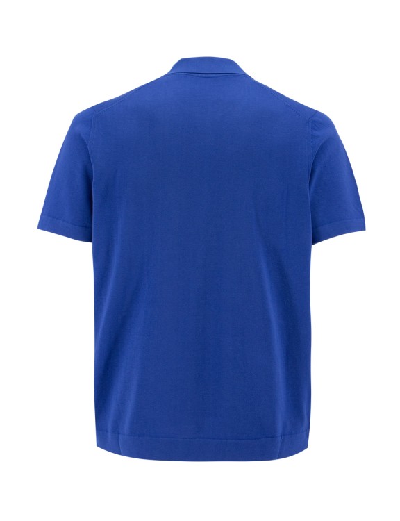 Shop Drumohr Blue Cotton Polo Shirt