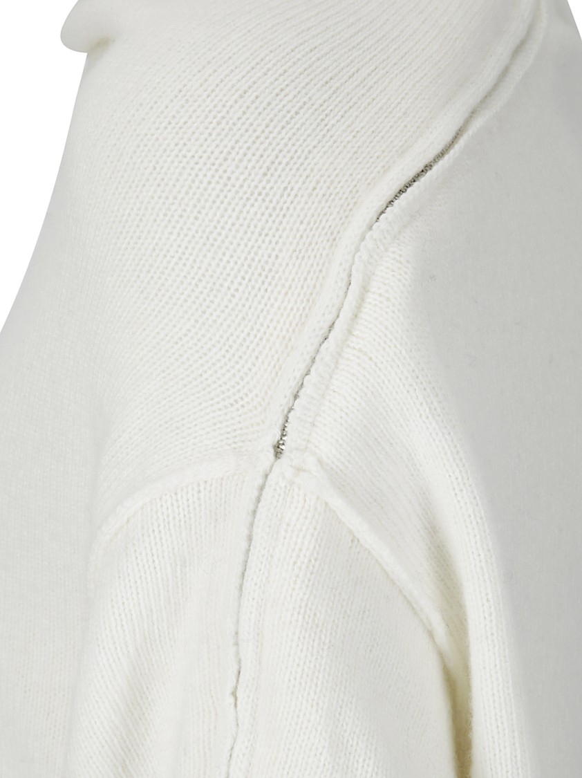 Stefano Mortari High Neck Pullover With Zip Detail In White