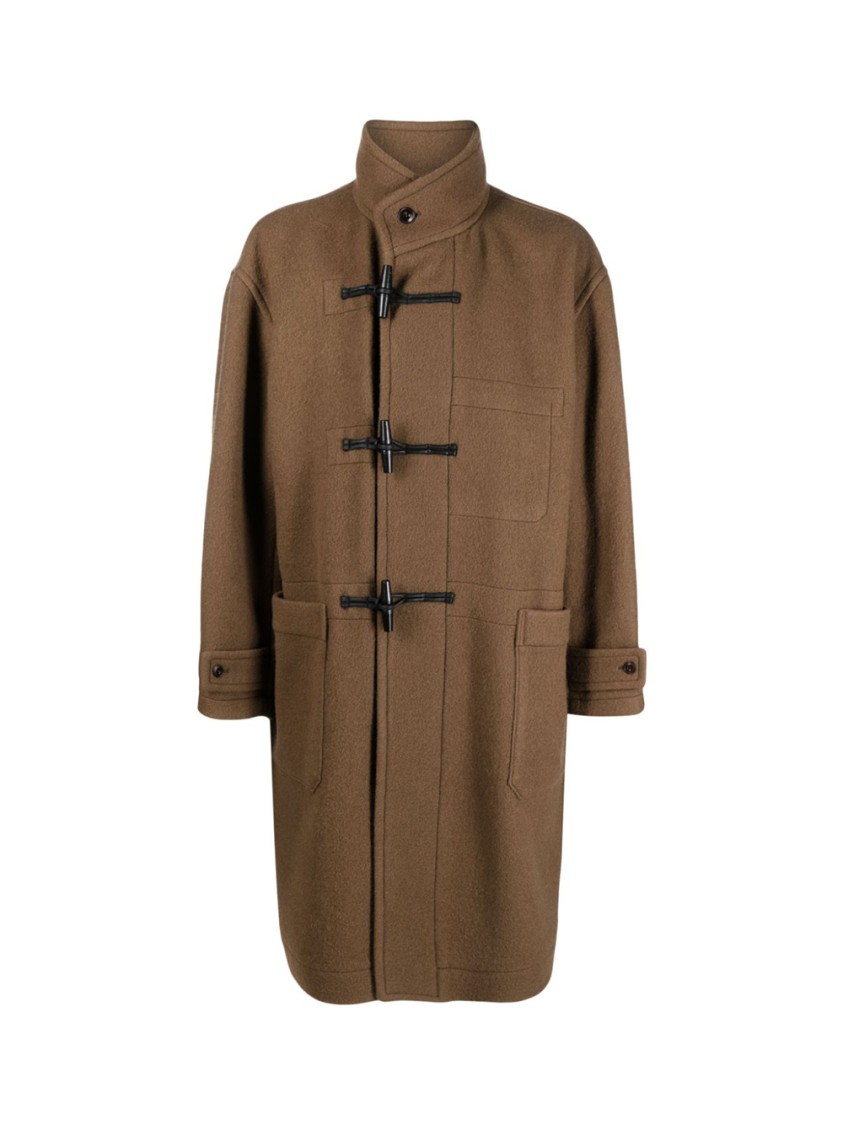 Maxi Duffle Coat by Lemaire in Brown color for Luxury Clothing