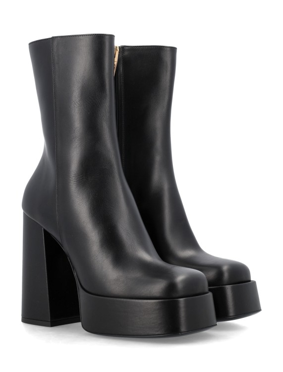 Shop Versace Metallic Aevitas Platform Boots In Black
