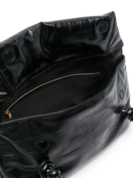Shop Jil Sander Rolled Top Handle Black Bag