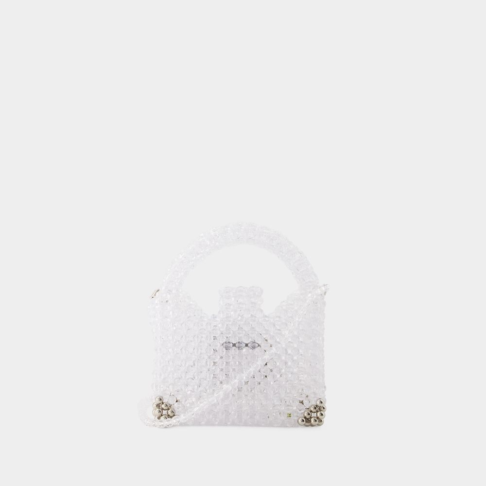 Germanier Beaded Bag - Beads - Transparent And Silver In White