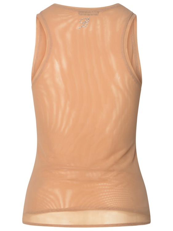 Shop Blumarine Nylon Blend Tank Top Nude In Brown