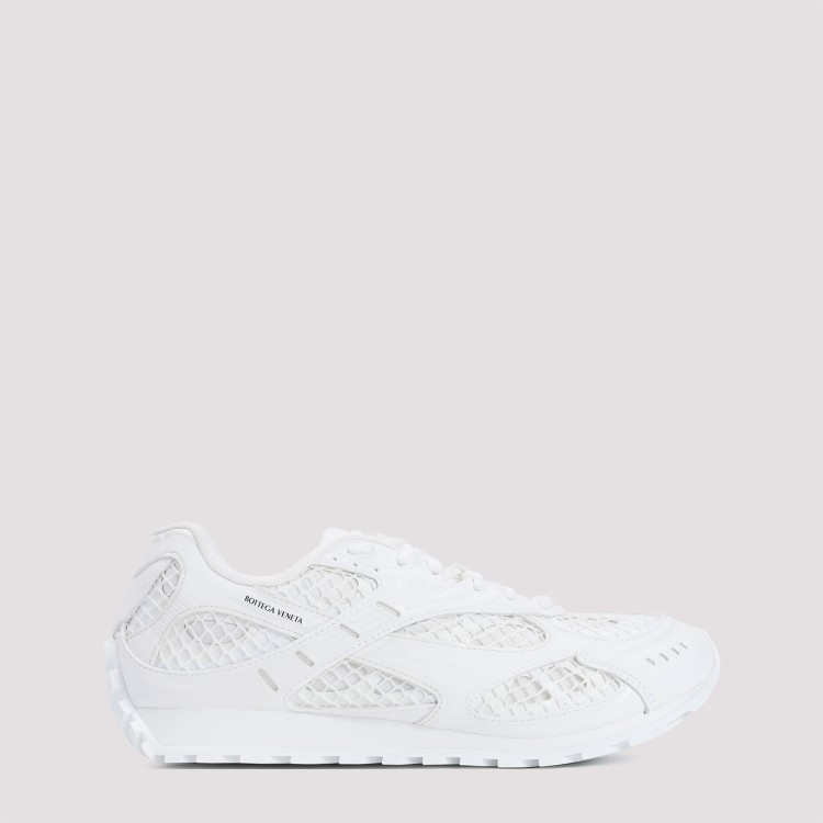 Shop Bottega Veneta White Polyurethane Sneakers