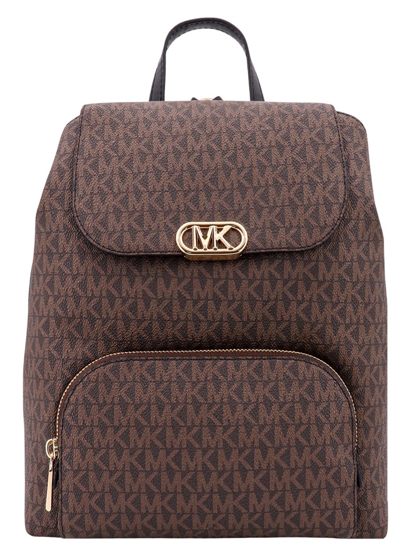MICHAEL KORS: Michael backpack in coated canvas with all over monogram -  Brown