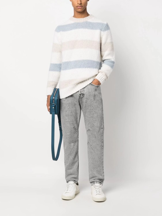 Shop Eleventy Gray Slim Cut Denim Pants In Grey
