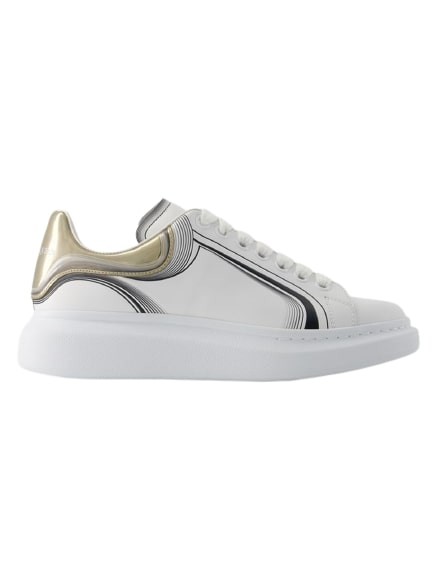 Shop Alexander Mcqueen Oversized Sneakers - Leather - White/vanilla