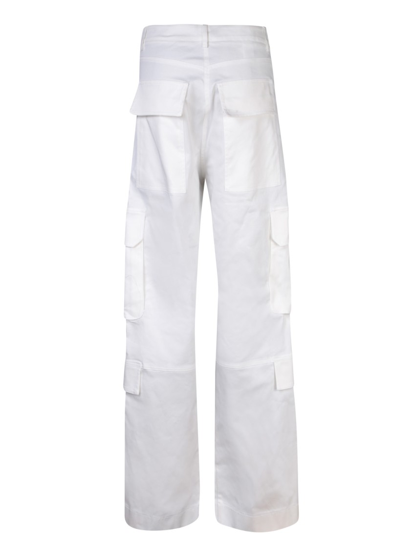 Blanca Vita White Cotton Blend Trousers In White
