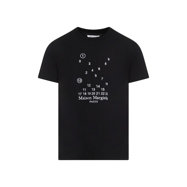 Shop Maison Margiela Black Cotton Numerical Logo T-shirt