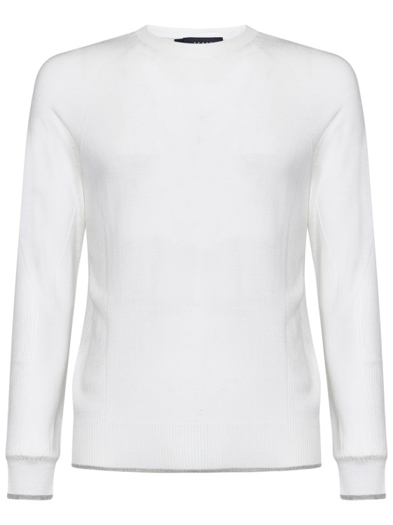 Shop Sease Whole Round Summer Crew-neck Sweater In White