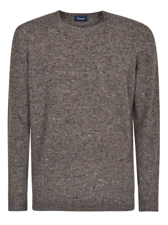 Drumohr Brown Knitted Wool Blend Sweater In Grey