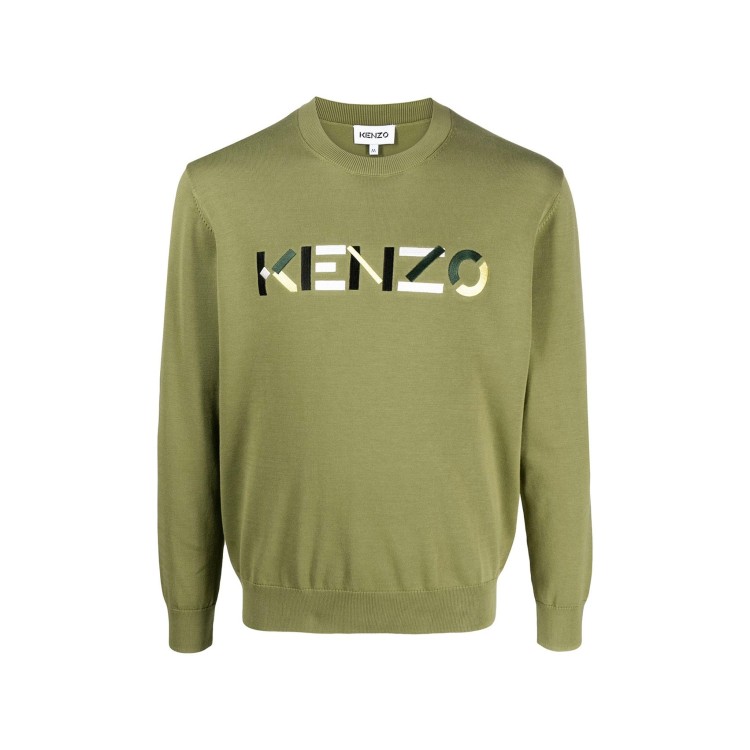Shop Kenzo Logo Sweater In Neutrals