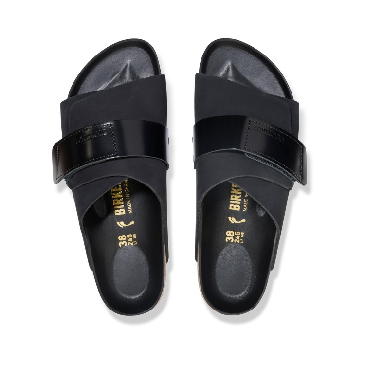 Shop Birkenstock Kyoto Sandals In Nabuk Black