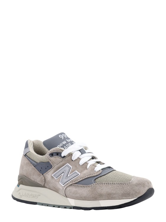 Shop New Balance Suede Sneakers With Contrasting Inserts In Grey