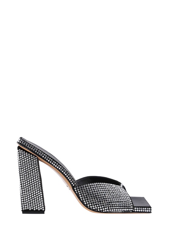 Shop Gia Borghini Sandals With All-over Rhinestones In Grey