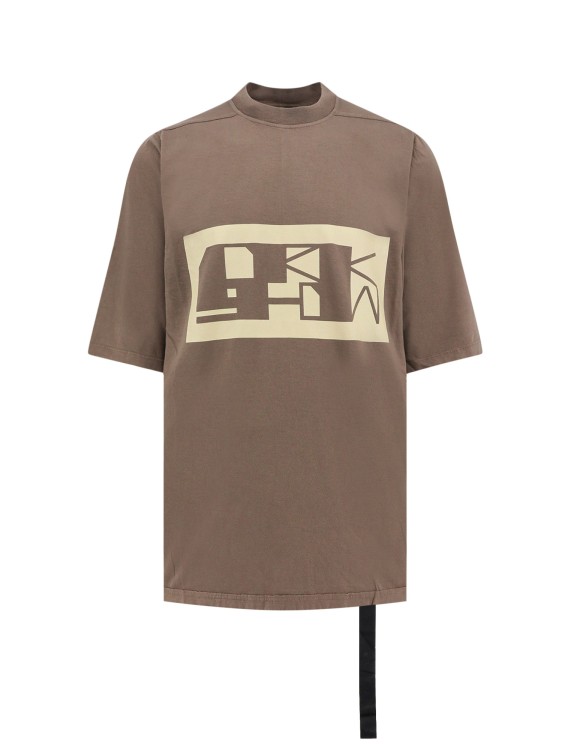 Shop Drkshdw Organic Cotton T-shirt With Frontal Logo Print In Brown