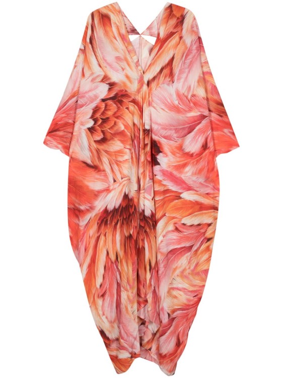 Shop Roberto Cavalli Floral Dress In Orange