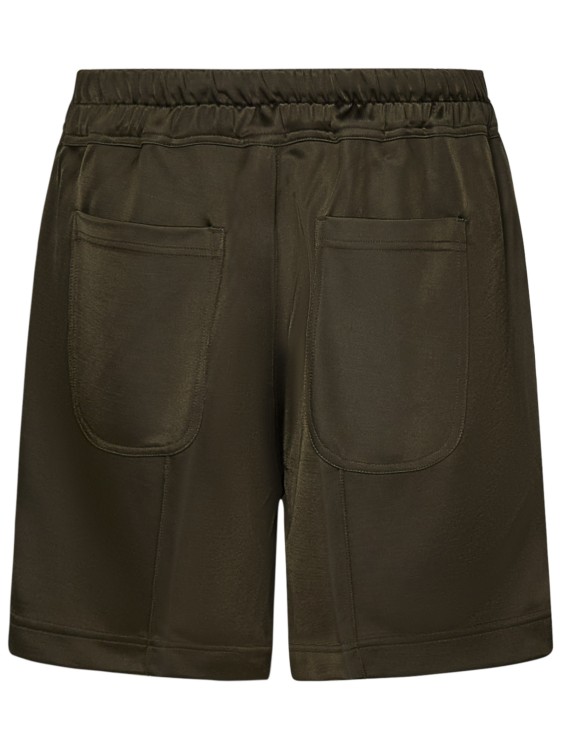 Shop Tom Ford Dark Olive Stretch Luxury Viscose Shorts In Green