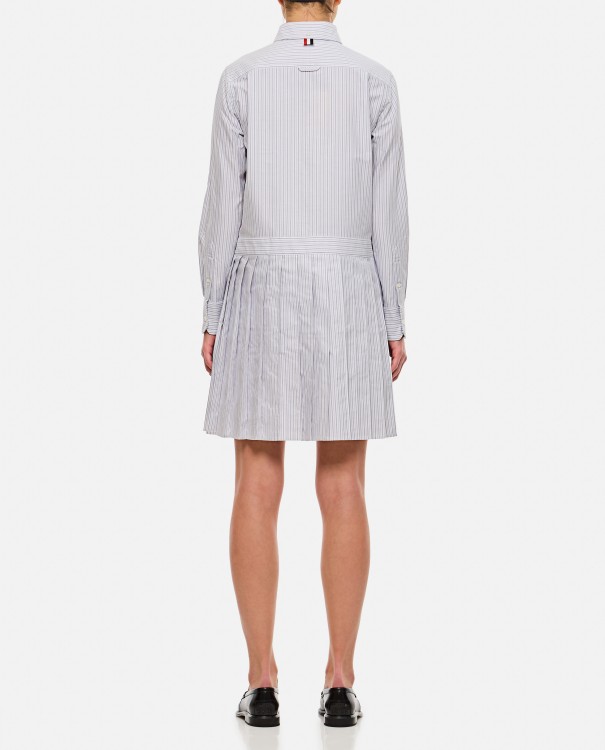 Shop Thom Browne Oxford Stripe Oversized Shirtdress In White
