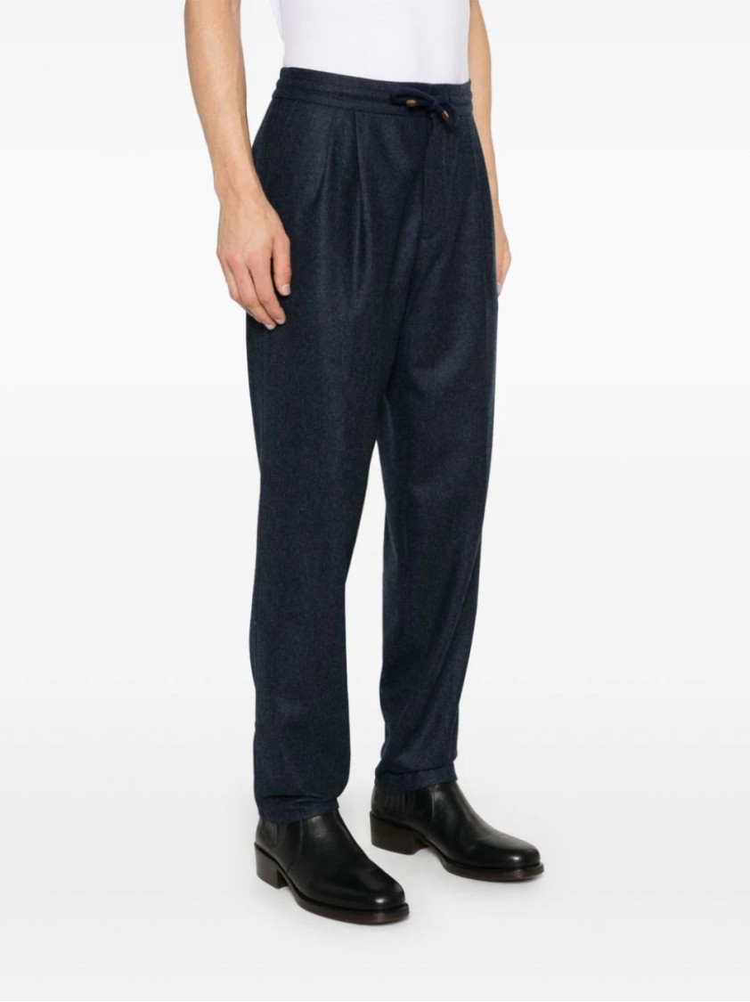 Brunello Cucinelli Dark Blue Trousers In Blue