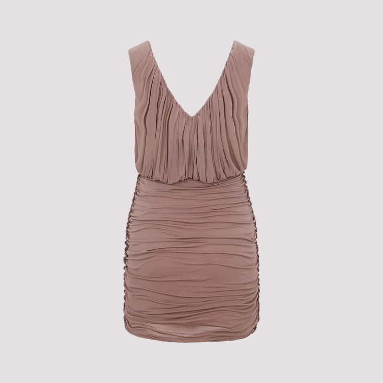 Saint Laurent Woman Short Dress Light Brown Size 6 Cupro In Pink
