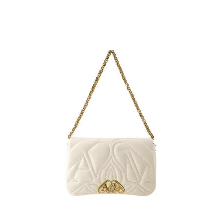 Shop Alexander Mcqueen The Seal Crossbody Bag - Leather - Ivory In White