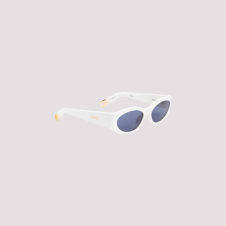 Jacquemus Oval Frame Sunglasses In White