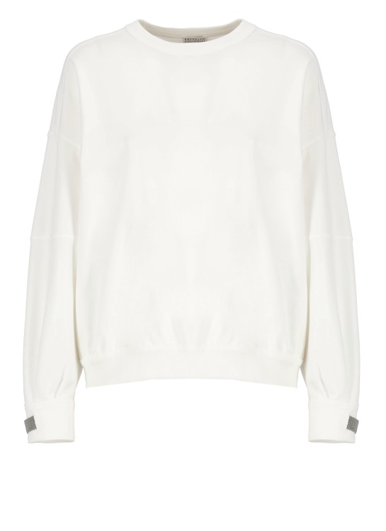 Brunello Cucinelli White Cotton Sweatshirt