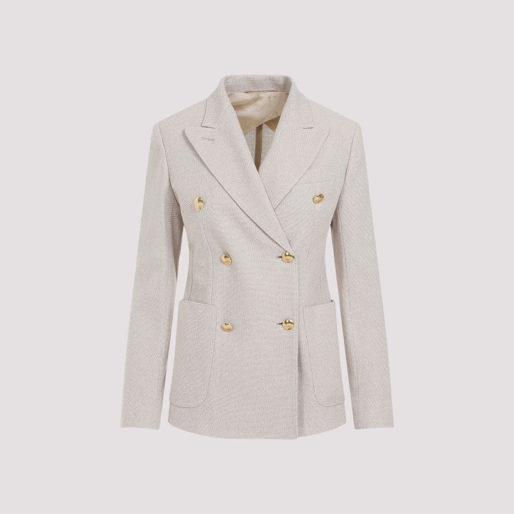 Shop Max Mara Vanadio Beige Jersey Jacket In White