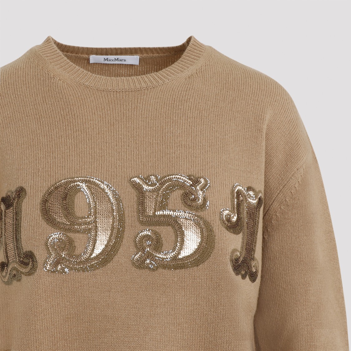 Max Mara Sweater In Wool And Cashmere Blend In Brown