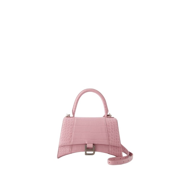 Shop Balenciaga Hourglass S Bag - Leather - Powder Pink