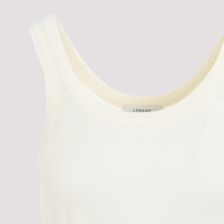 Shop Lemaire Rib Light Yellow Cotton Tank Top In White