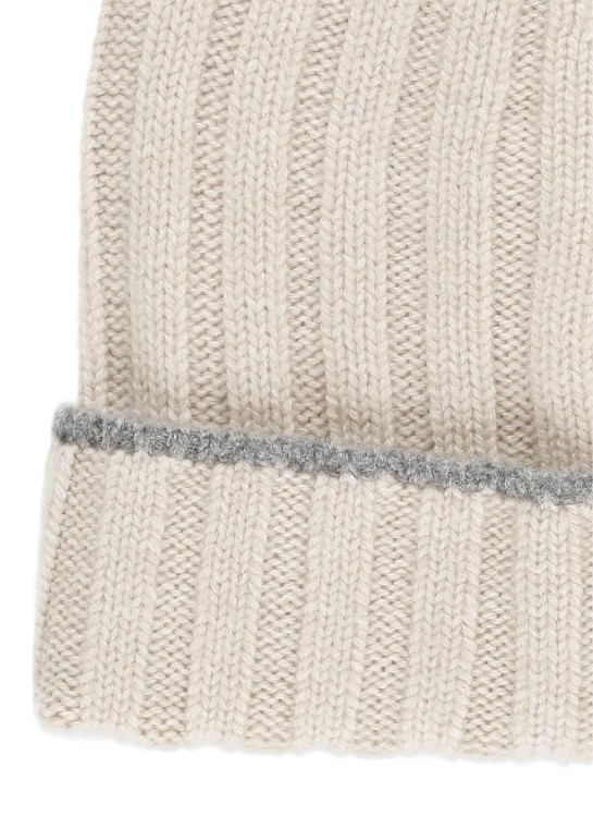 Brunello Cucinelli Cashmere Beanie Cap In White