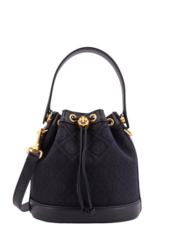 Canvas Bucket Bag With All-Over Monogram by Tory Burch in Black color for  Luxury Clothing