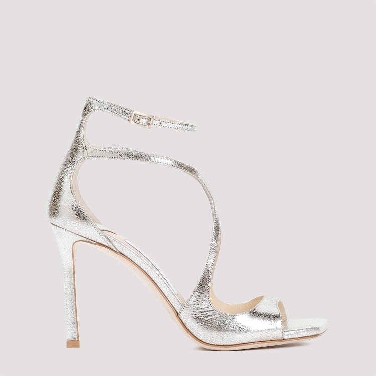 Jimmy Choo Gleaming Open-toe Sandals With Delicate Ankle Strap In White