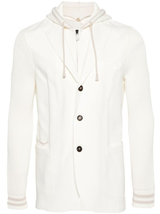 Eleventy Hooded Jacket In White