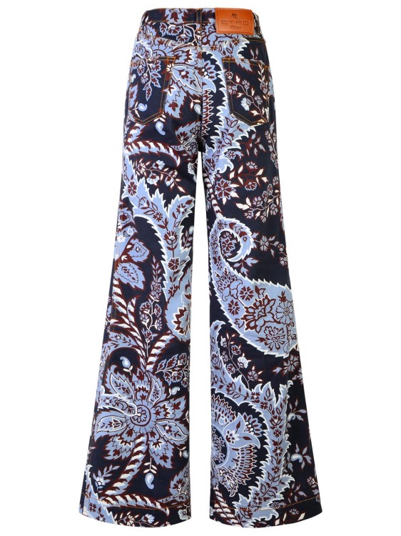 Shop Etro Paisley' Blue Cotton Jeans