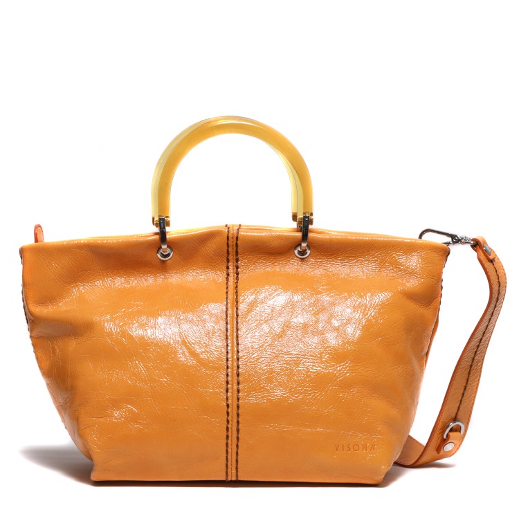 Orange Patent Leather Shoulder Bag by Plinio Visona' in Orange color for  Luxury Clothing | THE LIST