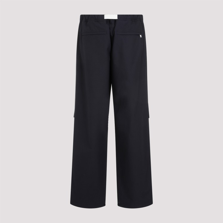 Shop Jil Sander Blue Navy Cotton Trousers In Black