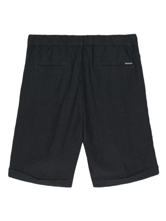 Shop Peserico Blue Linen Bermuda Shorts